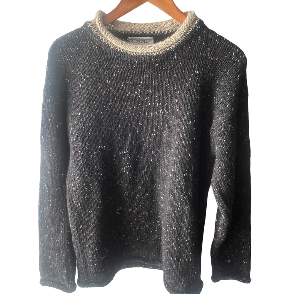 Charcoal gray donegal wool sweater